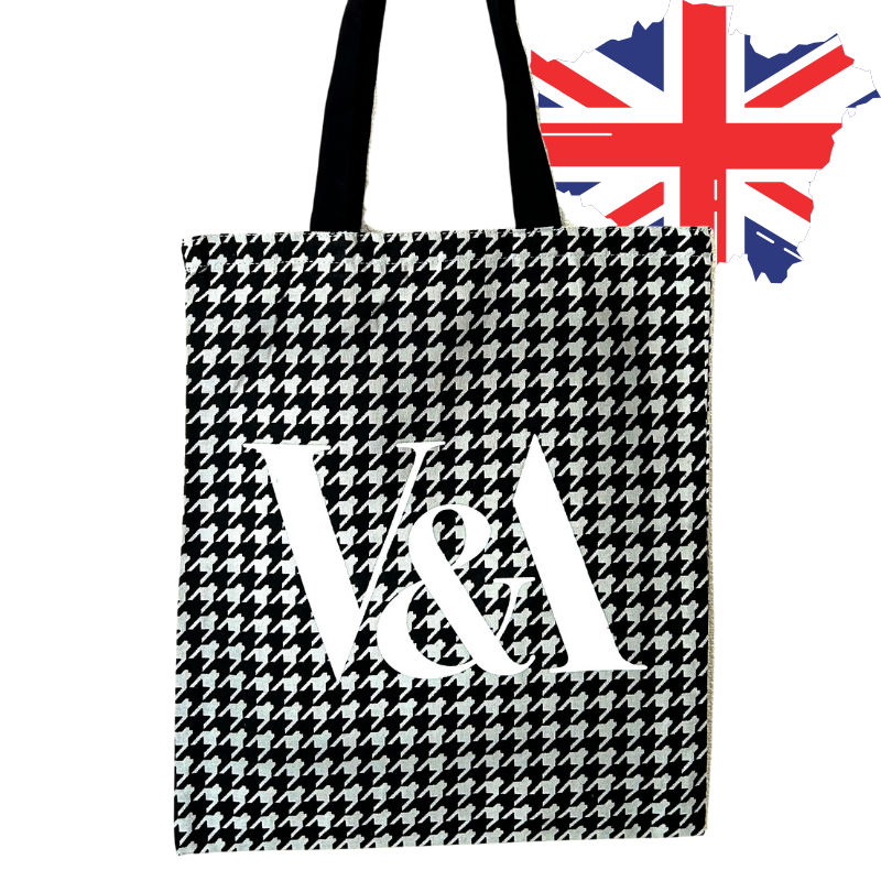 V&A博物館 千鳥格子 トートバッグ グレー(ロンドン)