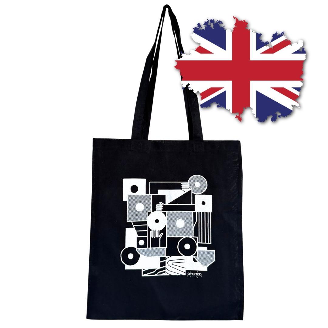 London フォニカレコード "Hands and Sleeves" トートバッグ 男女兼用 A4