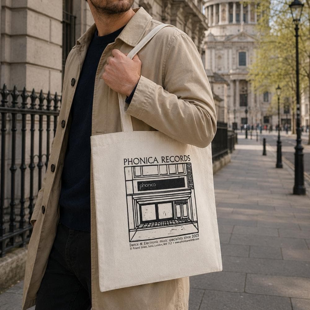 London フォニカレコード "Lino Cut" トートバッグ エコバッグ A4