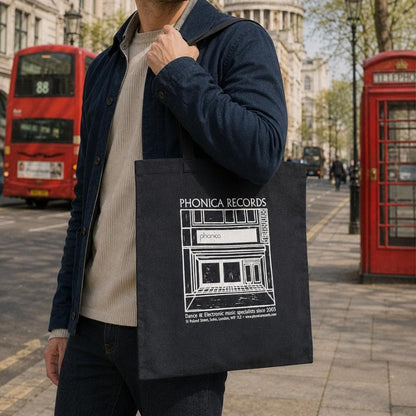 London フォニカレコード "Lino Cut" トートバッグ エコバッグ A4