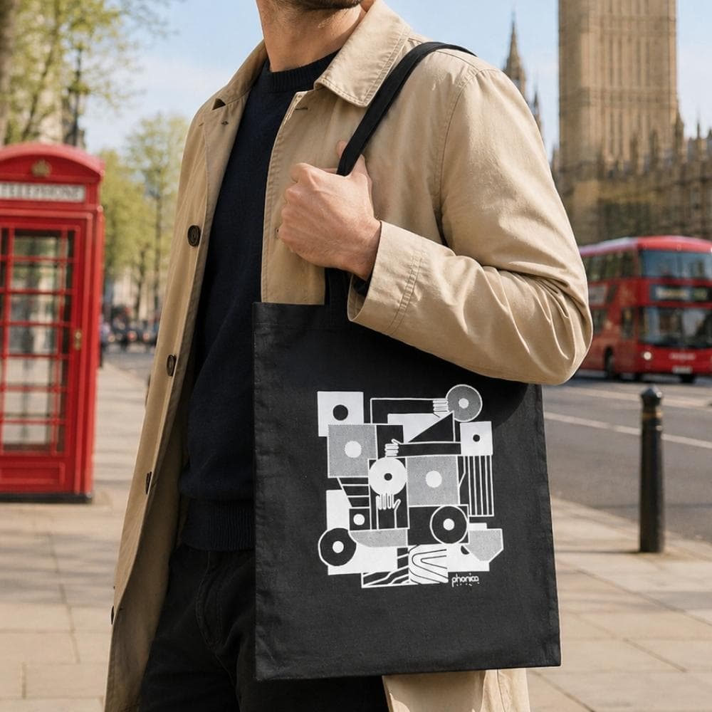 London フォニカレコード "Hands and Sleeves" トートバッグ 男女兼用 A4
