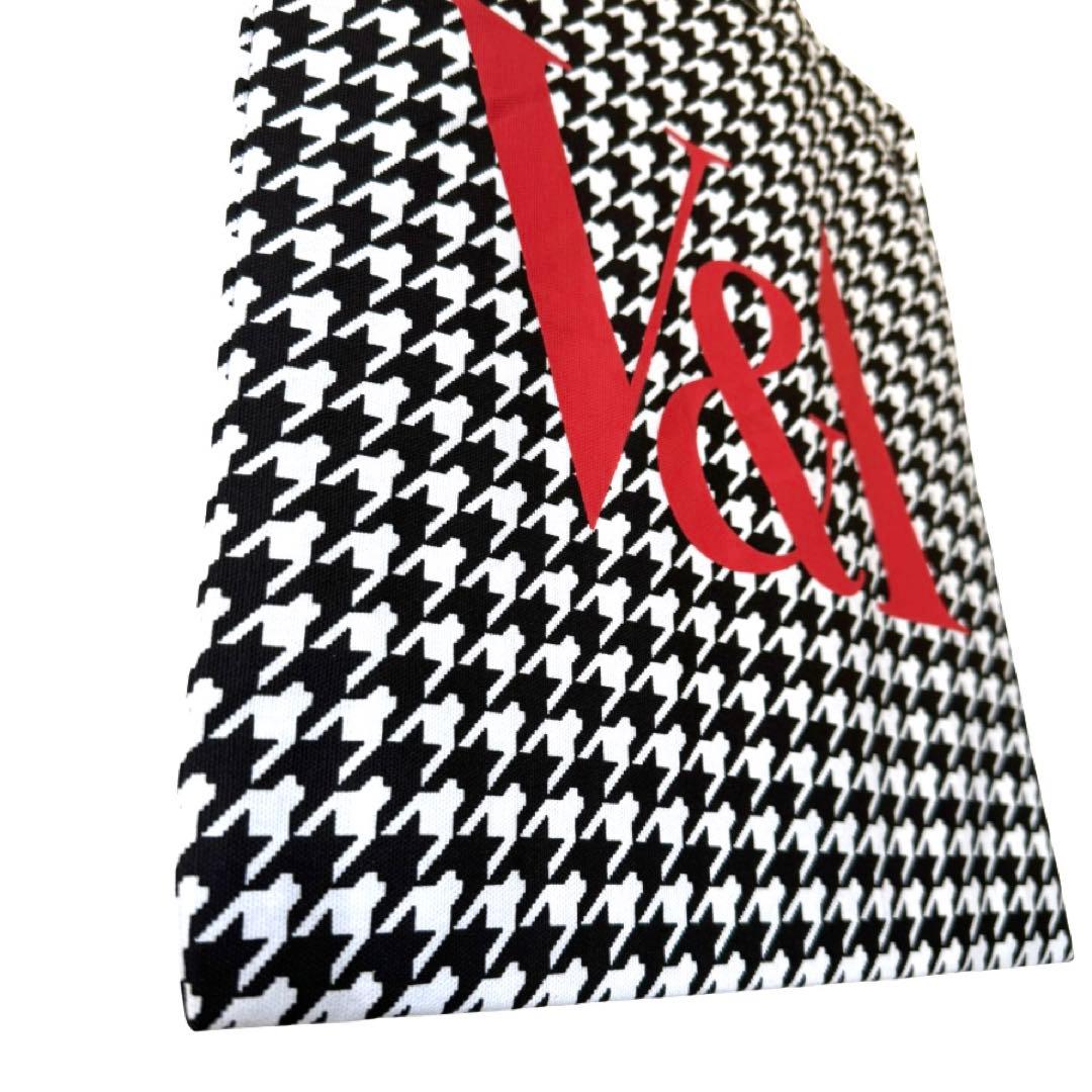London V&A ヴィクトリア＆アルバート博物館 ハウンドトゥース プレイド トートバッグ
