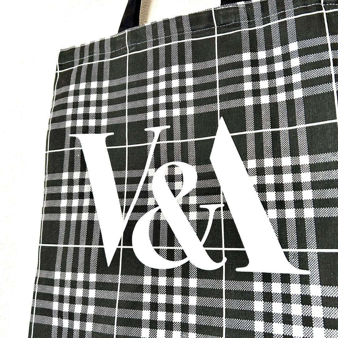 London V&A ヴィクトリア＆アルバート博物館 ハウンドトゥース プレイド トートバッグ