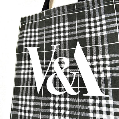 London V&A ヴィクトリア＆アルバート博物館 ハウンドトゥース プレイド トートバッグ
